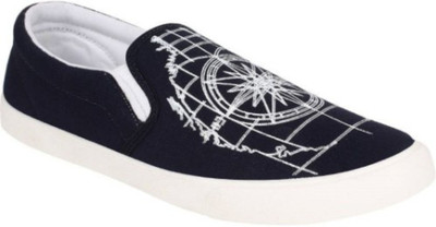 Hotspot Trendy & Stylish Slip On Sneakers For Men(Blue, White , 9)