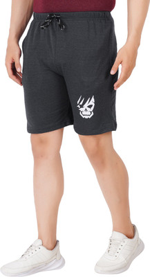 Just Live Fashion Printed Men Grey Casual Shorts