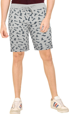 ND FASHION STYLES Graphic Print Men Grey Regular Shorts