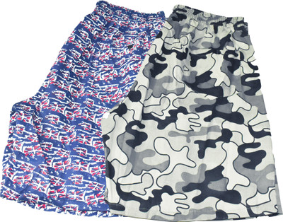 Athena Cart Printed Men Light Blue, Grey Basic Shorts