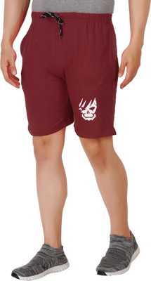 Just Live Fashion Printed Men Maroon Casual Shorts