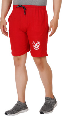 Just Live Fashion Printed Men Red Casual Shorts