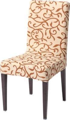 HOKiPO Polyester Floral Chair Cover(Beige Vines Pack of 1)