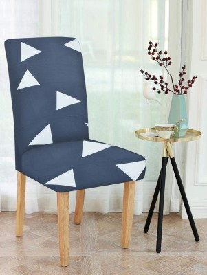 Multitex Polyester Abstract Chair Cover(Grey Pack of 1)