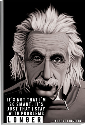 komstec 45.72 cm Albert Einstein Poster Sunboard Quotes Wall Art It Not That I m So Smart Removable Sticker(Pack of 1)