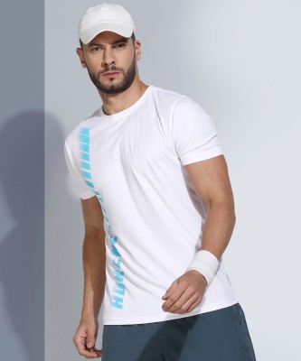 Adrenex Printed Men Round Neck White T-Shirt