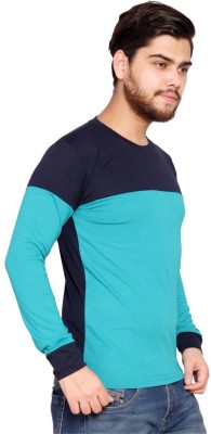 AT Fashion Solid Men Round Neck Reversible Navy Blue T-Shirt