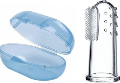 MKTRADER Baby Finger Tooth Brush with Holder (Kids Toothbrush; Non-Toxic odorless Extra Soft Toothbrush(Pack of 2)