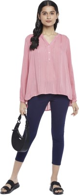 Honey By Pantaloons Casual Solid Women Pink Top