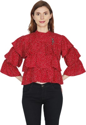 Crazeis Casual Printed Women Red Top