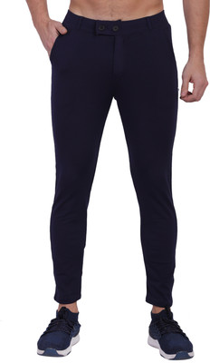 ASK CREATION Solid Men Blue Track Pants