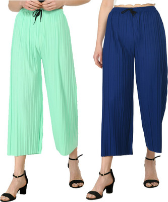 MODERNSSHOP Relaxed Women Green, Blue Trousers