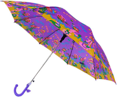 Rainpopson Cartoon Print Automatic Open Kids Umbrella 3 Year (j87)) Umbrella(Purple)