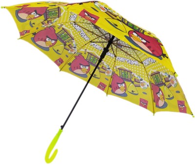 Rainpopson Cartoon Print Automatic Open Kids Umbrella 3 Year (j93) Umbrella(Yellow)