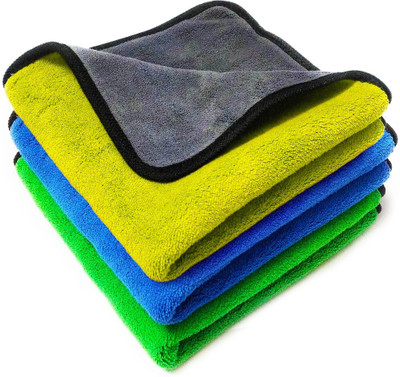 Auto Hub Microfiber Vehicle Washing  Cloth(Pack Of 3, 800 GSM)