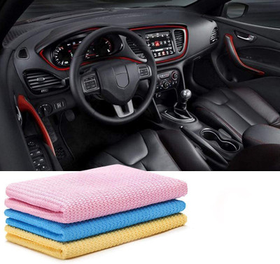 Relaxfeel Microfiber Vehicle Washing  Cloth(Pack Of 3, 340 GSM)