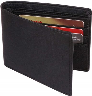 ShopMore Men Black Artificial Leather Wallet(11 Card Slots)