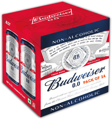 Budweiser 0.0 NON-ALCOHOLIC TIN PACK OF 24 Tin(24 x 330 ml)
