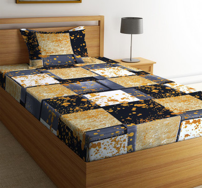 New leaf 160 TC Microfiber Single Checkered Flat Bedsheet(Pack of 1, Multicolor)