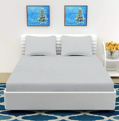 Osara Collection Microfiber Double Flat 220 TC Solid Bedsheet(Pack of 1, Grey)