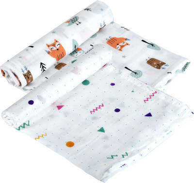 LazyToddler 3D Printed Crib Swaddling Baby Blanket for  Mild Winter(Cotton, White8)