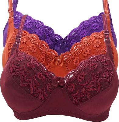 X-WELL Women Minimizer Non Padded Bra(Purple, Brown, Maroon)