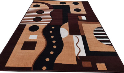 R CARPETS 5 ft  X 7 ft Acrylic Carpet(Rectangle, Brown)