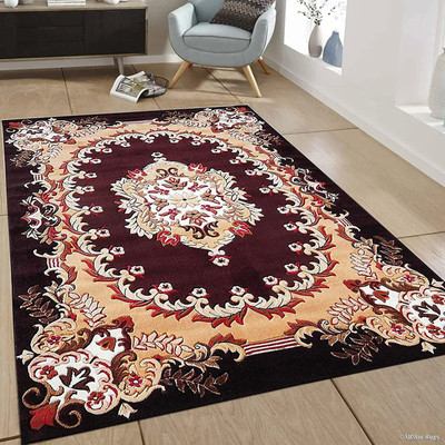 R CARPETS Multicolor Acrylic, Silk Carpet(5 ft,  X 7 ft, Rectangle)