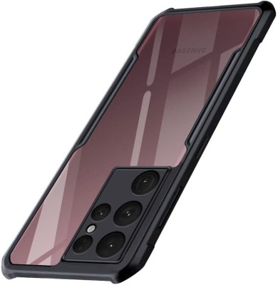 VAPRIF Back Cover for Samsung Galaxy S22 Ultra 5G, Transparent Hybrid Hard PC, TPU Bumper(Black, Shock Proof, Pack of: 1)