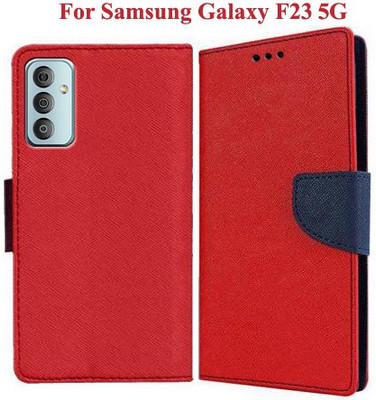 Wristlet Flip Cover for Samsung Galaxy F23 5G(Red, Cases with Holder, Pack of: 1)