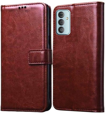 Flocculent Flip Cover for Samsung Galaxy F23 5G(Brown, Shock Proof, Pack of: 1)