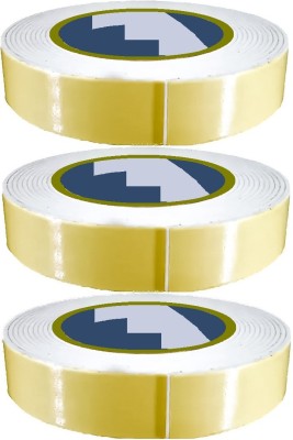 CNA 2022 CHAMA Double Sided Tapes Real Adhesive on Both Sides Sticky Surface Cello Double Sided Foam Tape ( Set of 3 ) (Manual)(White, Yellow)