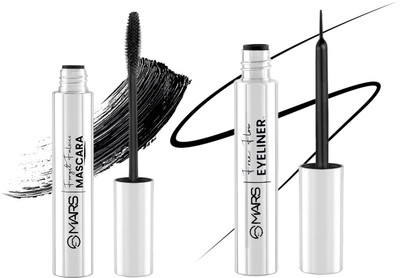 MARS Long Lasting Smudge Proof Mascara With Flow Eyeliner Pack of 2(2 Items in the set)