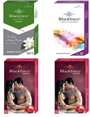 BLACKFORCE Jasmin Black Currant Lytchee flavour condom extra time sex Condom