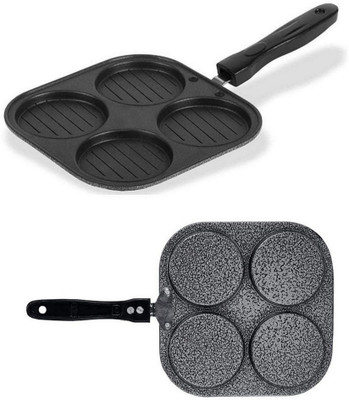 Masox Store Multi Snack Maker 4 in 1 Mini Pancake Maker,Mini Crepe PAN,Pancake Moulds i-19 Induction Bottom Non-Stick Coated Cookware Set(Aluminium, 1 - Piece)