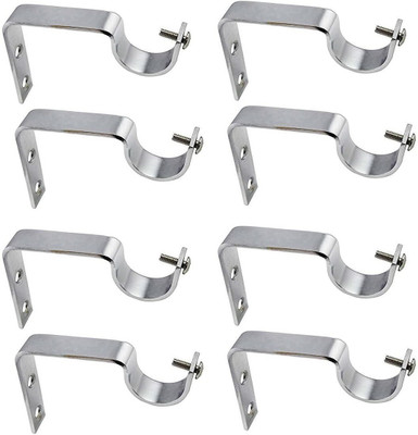 LEEZEN Architectural Hardware Silver Rod Rail Bracket Metal(Pack of 8)