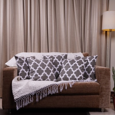 HOMEMONDE Geometric Cushions Cover(Pack of 5, 30 cm*30 cm, Grey)