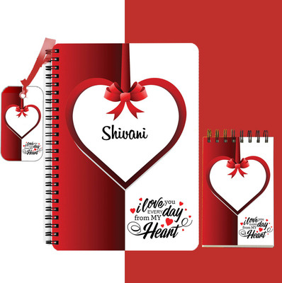 epheriwala I Love You Shivani A5 Diary Ruled 140 Pages(Red)