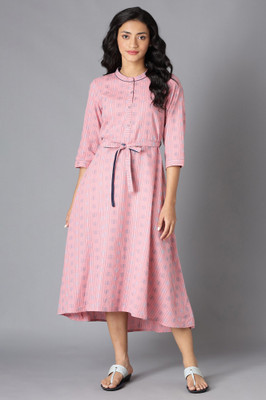Aurelia Women A-line Pink Below Knee Dress