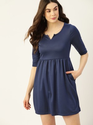 Dressberry Women A-line Dark Blue Dress