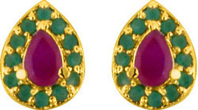 Sri Jagdamba Pearls terrific Garnet Alloy Stud Earring
