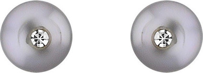 Sri Jagdamba Pearls Grey Pearl Earrings Pearl Alloy Stud Earring