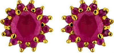 Sri Jagdamba Pearls Bliss Garnet Alloy Stud Earring
