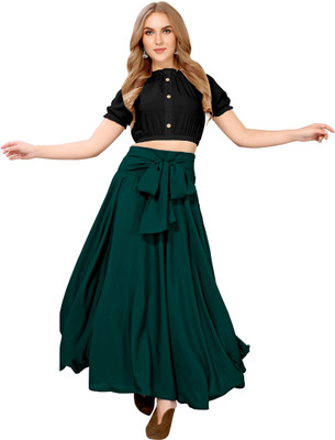KAHARA Women Ethnic Top Skirt Set