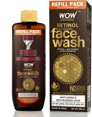 WOW SKIN SCIENCE Retinol Foaming For Fine Lines, Age Spots & Blemishes – Refill Pack Face Wash
