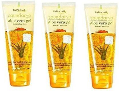 PATANJALI Saundarya Aloe Vera Gel Kesar Chandan (150 ML) - Pack of 3 Face Wash(150 ml)