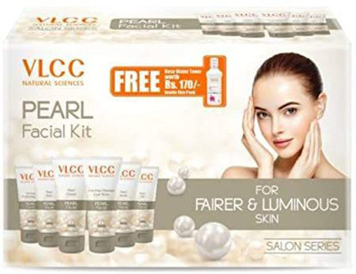 VLCC Pearl facial kit Salon series & 100ml Rose water toner inside pack of 2(2 x 300 g)
