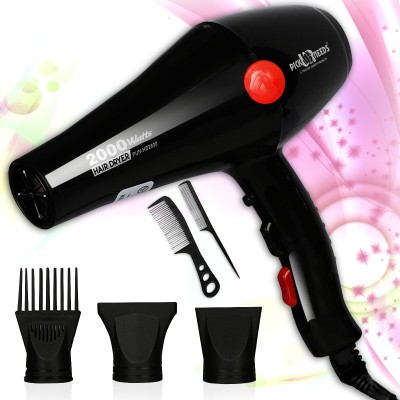 Pick Ur Needs High Quality Salon Grade Professional Hair Dryer With Comb Reducer (2000watt) Hair Dryer(2000 W, Black)