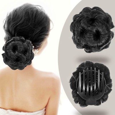 Blushia Black  Bun , juda For Women and Girls in ClutcherDesign Hair Extension