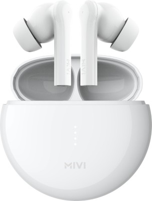 Mivi DuoPods F60 ENC with 50+ Hrs Playtime| Made in India | Powerful Bass | 4 Mics Bluetooth Headset(White, True Wireless)
